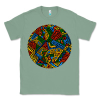 Sage african fabric pattern round earrings 3 Classic Tee - BundleAndBundleShop