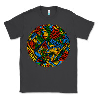 Smoke african fabric pattern round earrings 3 Classic Tee - BundleAndBundleShop