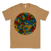 Toasted Coconut african fabric pattern round earrings 3 Classic Tee - BundleAndBundleShop