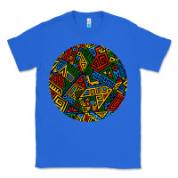 True Royal african fabric pattern round earrings 3 Classic Tee - BundleAndBundleShop