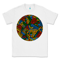 White african fabric pattern round earrings 3 Classic Tee - BundleAndBundleShop