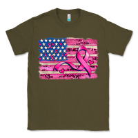 Army Green american flag and  cancer ribbon pattern Classic Tee - AdoDesignShop