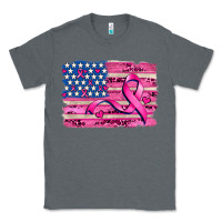 Charcoal Heather american flag and  cancer ribbon pattern Classic Tee - AdoDesignShop
