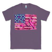 Lavender american flag and  cancer ribbon pattern Classic Tee - AdoDesignShop