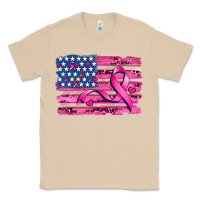 Mushroom american flag and  cancer ribbon pattern Classic Tee - AdoDesignShop