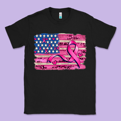 American Flag And  Cancer Ribbon Pattern Classic Tee Designed By Adodesignshop