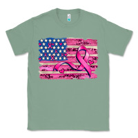 Sage american flag and  cancer ribbon pattern Classic Tee - AdoDesignShop