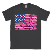 Smoke american flag and  cancer ribbon pattern Classic Tee - AdoDesignShop