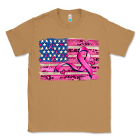 Toasted Coconut american flag and  cancer ribbon pattern Classic Tee - AdoDesignShop