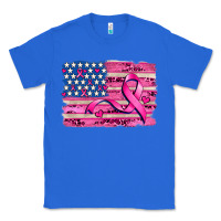 True Royal american flag and  cancer ribbon pattern Classic Tee - AdoDesignShop
