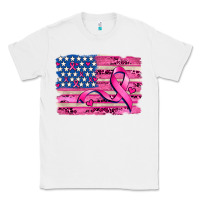 White american flag and  cancer ribbon pattern Classic Tee - AdoDesignShop
