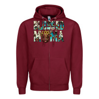 Burgundy blessed mama Zipper Hoodie - JahusDesignShop