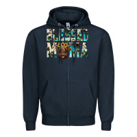 Navy blessed mama Zipper Hoodie - JahusDesignShop