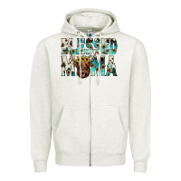 Oatmeal Heather blessed mama Zipper Hoodie - JahusDesignShop