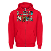 Red blessed mama Zipper Hoodie - JahusDesignShop