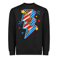 Black America lightning bolt Heavyweight Sweatshirt - texasbilliewilder