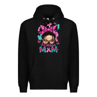 Black Warrior Mom Messy Bun With Flowers Premium Hoodie - BundleAndBundleShop