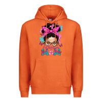 Warrior Mom Messy Bun With Flowers Premium Hoodie | Teevron