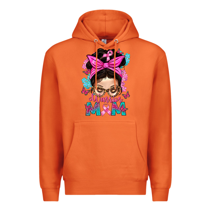 Warrior Mom Messy Bun With Flowers Premium Hoodie by BundleAndBundleShop | Teevron