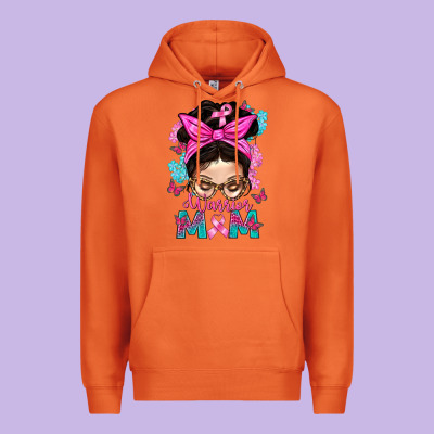 Warrior Mom Messy Bun With Flowers Premium Hoodie Designed By Bundleandbundleshop