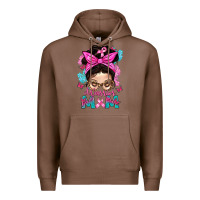 Chestnut Warrior Mom Messy Bun With Flowers Premium Hoodie - BundleAndBundleShop