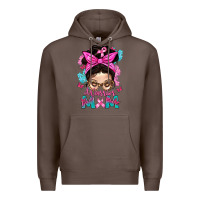 Coffee Warrior Mom Messy Bun With Flowers Premium Hoodie - BundleAndBundleShop
