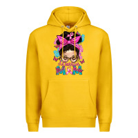 Lemon Warrior Mom Messy Bun With Flowers Premium Hoodie - BundleAndBundleShop