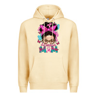 Pina Colada Warrior Mom Messy Bun With Flowers Premium Hoodie - BundleAndBundleShop