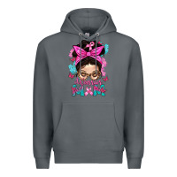 Rock Warrior Mom Messy Bun With Flowers Premium Hoodie - BundleAndBundleShop
