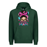 Sports Green Warrior Mom Messy Bun With Flowers Premium Hoodie - BundleAndBundleShop