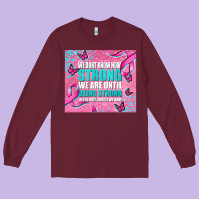 Pink Ribbon Cancer Long Sleeve Tee Designed By Adodesignshop