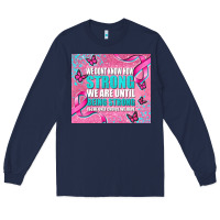 Navy pink ribbon cancer Long Sleeve Tee - AdoDesignShop