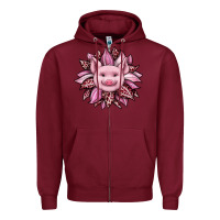 Burgundy sunflower leopard Zipper Hoodie - JahusDesignShop