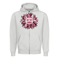 Dove Grey sunflower leopard Zipper Hoodie - JahusDesignShop