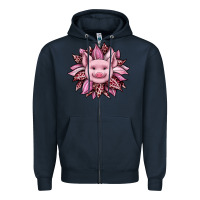 Navy sunflower leopard Zipper Hoodie - JahusDesignShop