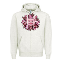 Oatmeal Heather sunflower leopard Zipper Hoodie - JahusDesignShop