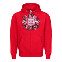 Red sunflower leopard Zipper Hoodie - JahusDesignShop