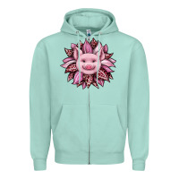 Seafoam sunflower leopard Zipper Hoodie - JahusDesignShop