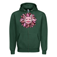 Sports Green sunflower leopard Zipper Hoodie - JahusDesignShop