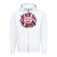 White sunflower leopard Zipper Hoodie - JahusDesignShop