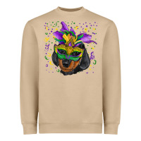 Mushroom mardi gras mask dachshund puppy Heavyweight Sweatshirt - RanaPortraitStore