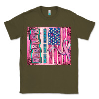 Army Green warrior breast cancer and american flag Classic Tee - AdoDesignShop