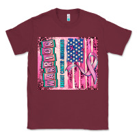 Burgundy warrior breast cancer and american flag Classic Tee - AdoDesignShop