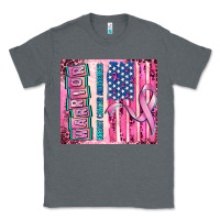 Charcoal Heather warrior breast cancer and american flag Classic Tee - AdoDesignShop