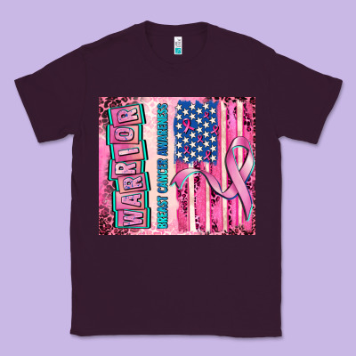 Warrior Breast Cancer And American Flag Classic Tee Designed By Adodesignshop
