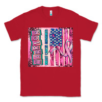 Red warrior breast cancer and american flag Classic Tee - AdoDesignShop