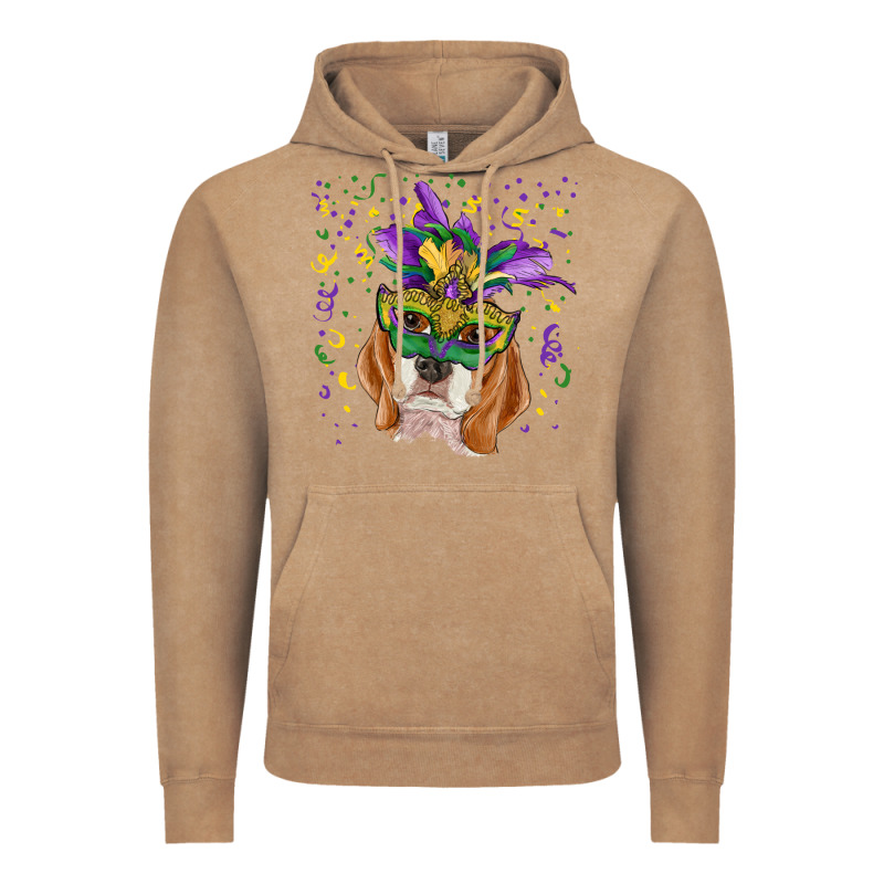 Mardi Gras  Mask Beagle Vintage Hoodie by RanaPortraitStore | Teevron