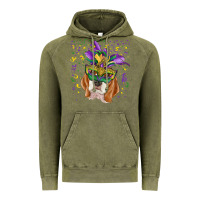 Vintage Olive mardi gras  mask beagle Vintage Hoodie - RanaPortraitStore