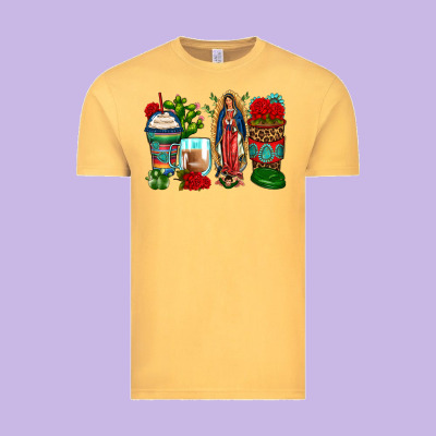 Lady Of Guadalupe Coffee Cups Vintage Tee Designed By Zillion Design Studio