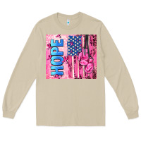 Mushroom hope  breast cancer and american flag Long Sleeve Tee - AdoDesignShop